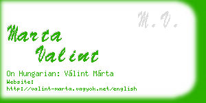 marta valint business card
